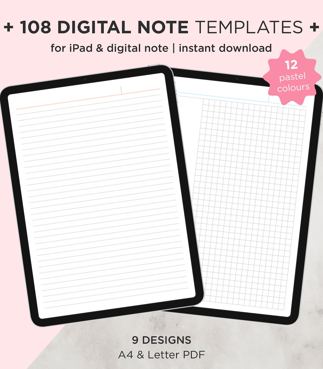 Digital Note Taking Paper, Goodnotes Template, Letter Size Digital Note Digital Note Taking Paper, Goodnotes Template, Letter Size Digital Note