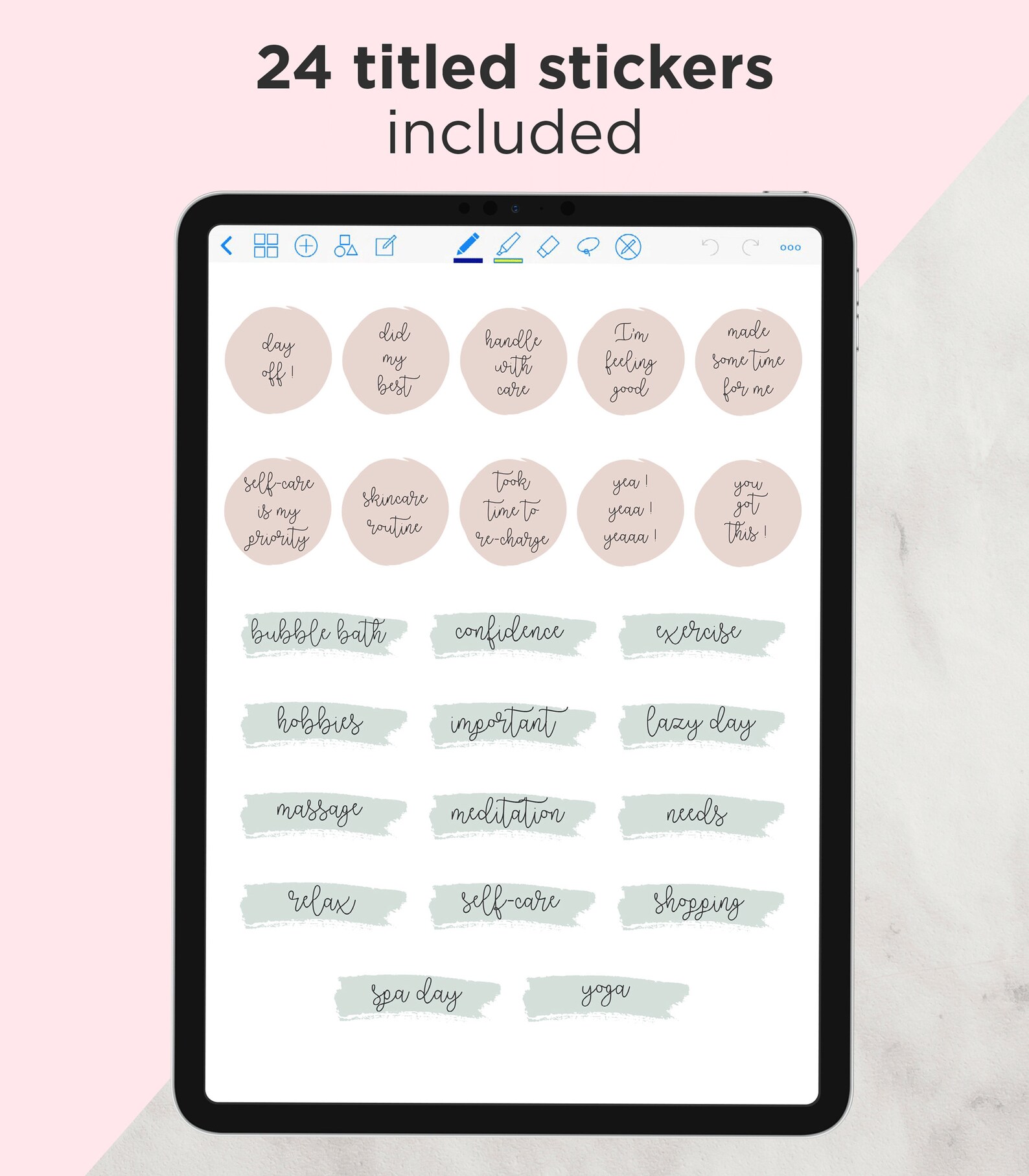 Self Care Digital Stickers for Goodnotes, Self Care Planner, Self Care ...