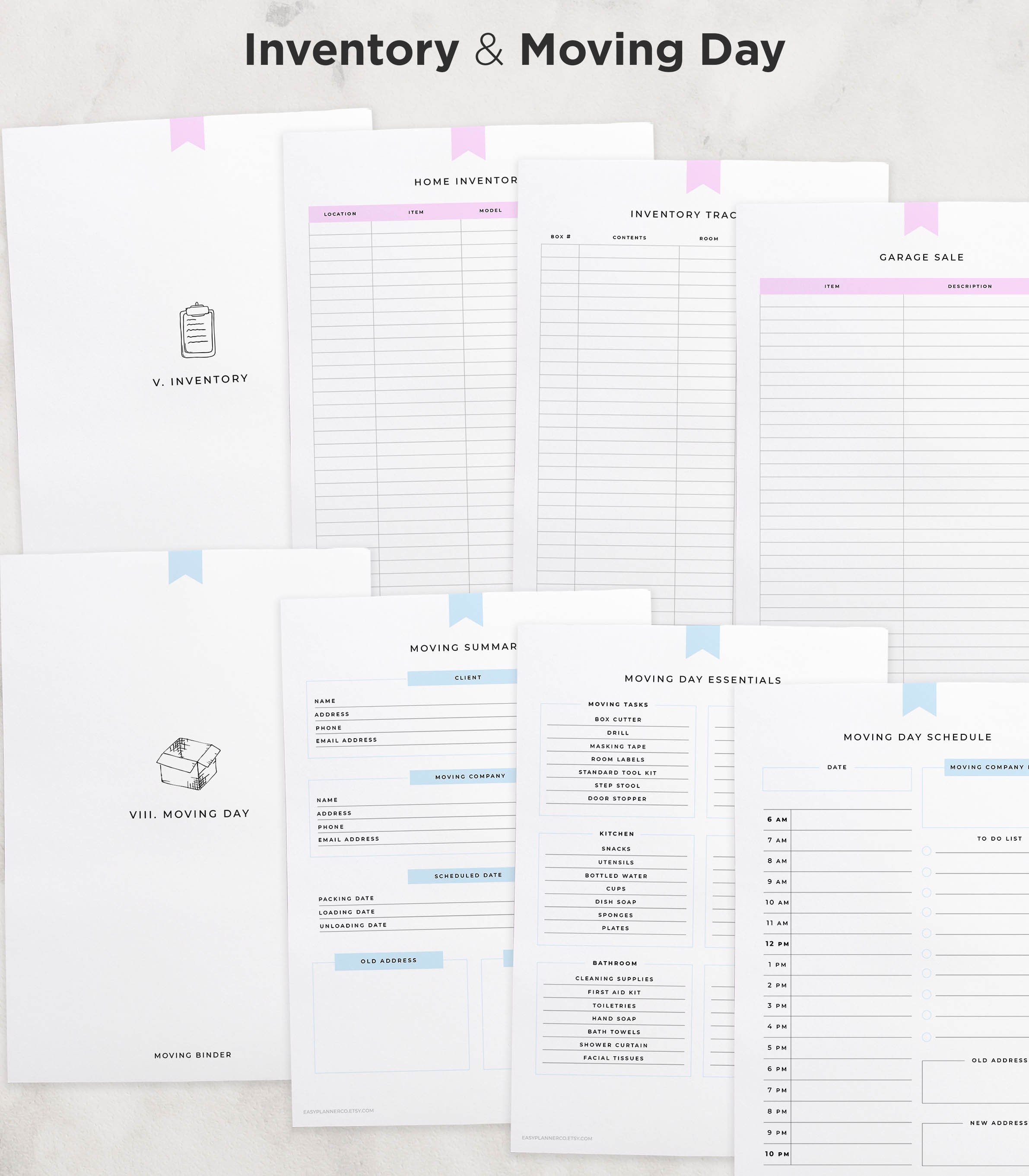 Moving Planner Printable PDF Relocation Planner Letter A4 | Etsy