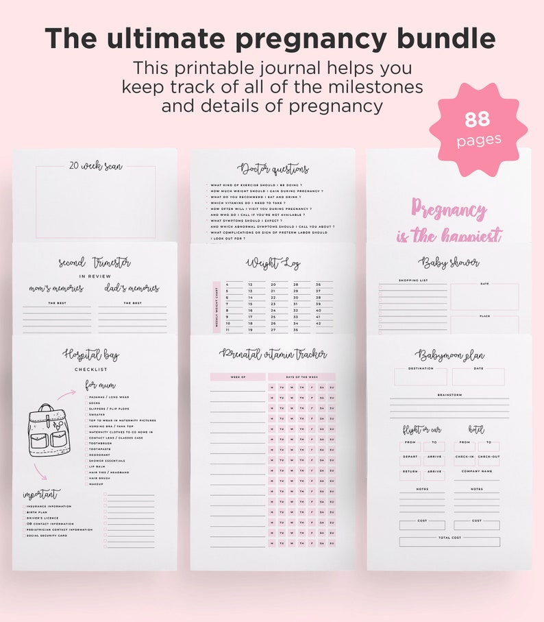 Ultimate Pregnancy Journal Printable Pregnancy Journal Etsy Canada