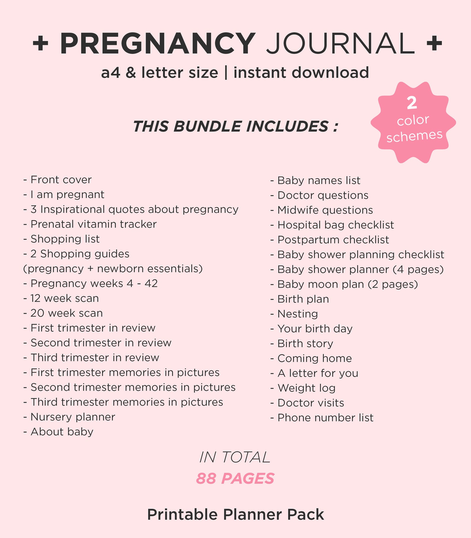 Ultimate Pregnancy Journal Printable Pregnancy Journal Etsy