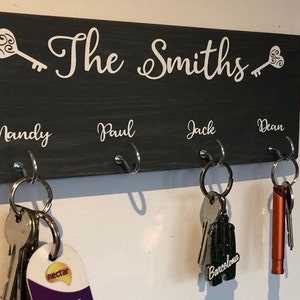 Personalised Key Holder Hanger Hooks Organiser Dog Lead Hook His Hers New home Gift Personalised Gift