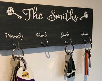 Personalised Key Holder Hanger Hooks Organiser Dog Lead Hook His Hers New home Gift Personalised Gift