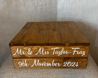 Rustic Personalised Wedding/Celebration Cake Stand Crate