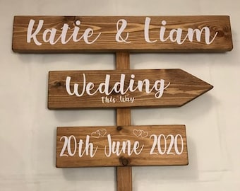 Wedding Personalised rustic Wooden Decoration sign.