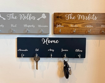 Personalized Key Holder with Hooks: New Home Gift