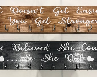 Personalised medal hanging hook/board/plaque.