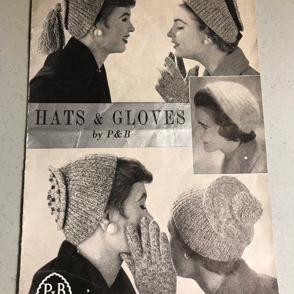 1940's original vintage knitting pattern for Tweedie style hats and a beret. Digital download -PDF