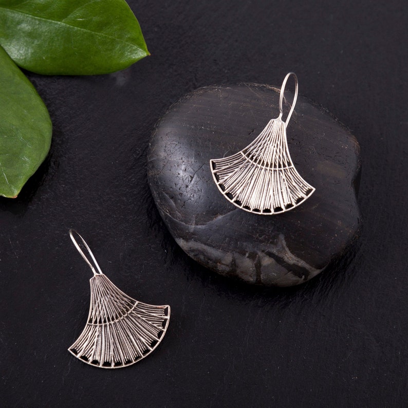 Sterling Silver Deco Peacock Earring