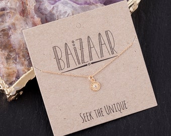 Tiny Compass Rose Necklace