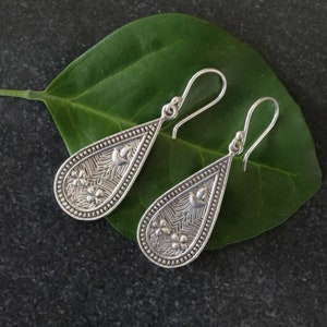 Etched Teardrop Earring