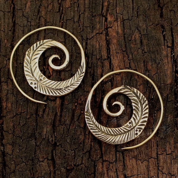 Feather Spiral Earring