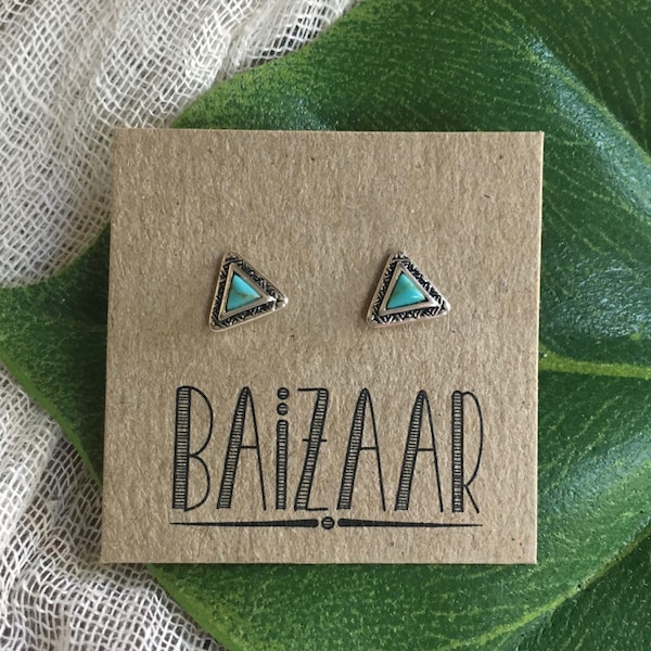 Turquoise Triangle Stud