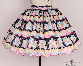 Ready-to-Ship, Sugarland Alicorn, Unicorn Print Skirt, Unicorn Skirt, Alicorn Skirt, Scallop Hem Skirt