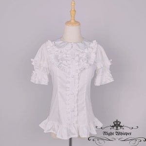 Ready to Ship: White Detachable Sleeves Blouse- New Night Whisper Original Design