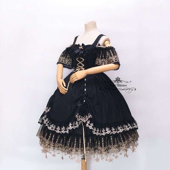 Black X Gold Version, Star Fantasy Dress, Plus Size Friendly, Plus Size  Lolita, Night Whisper Lolita, Night Whisper Design - Etsy