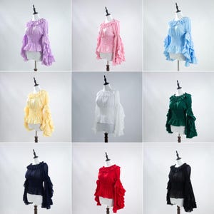 In stock, Ren faire blouse, Plus Size Renaissance Blouse, Elegant Sleeve Blouse By NightWhisper