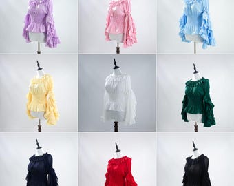 In stock, Ren faire blouse, Plus Size Renaissance Blouse, Elegant Sleeve Blouse By NightWhisper