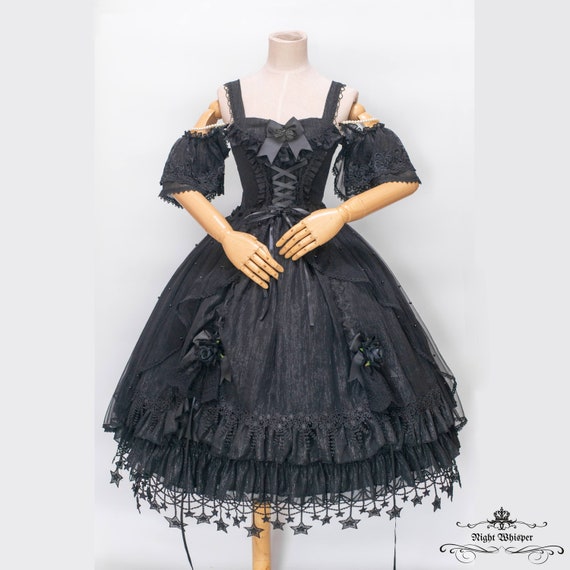 All Black Version, Star Fantasy Dress, Plus Size Friendly, Plus Size Lolita,  Night Whisper Lolita, Night Whisper Design - Etsy