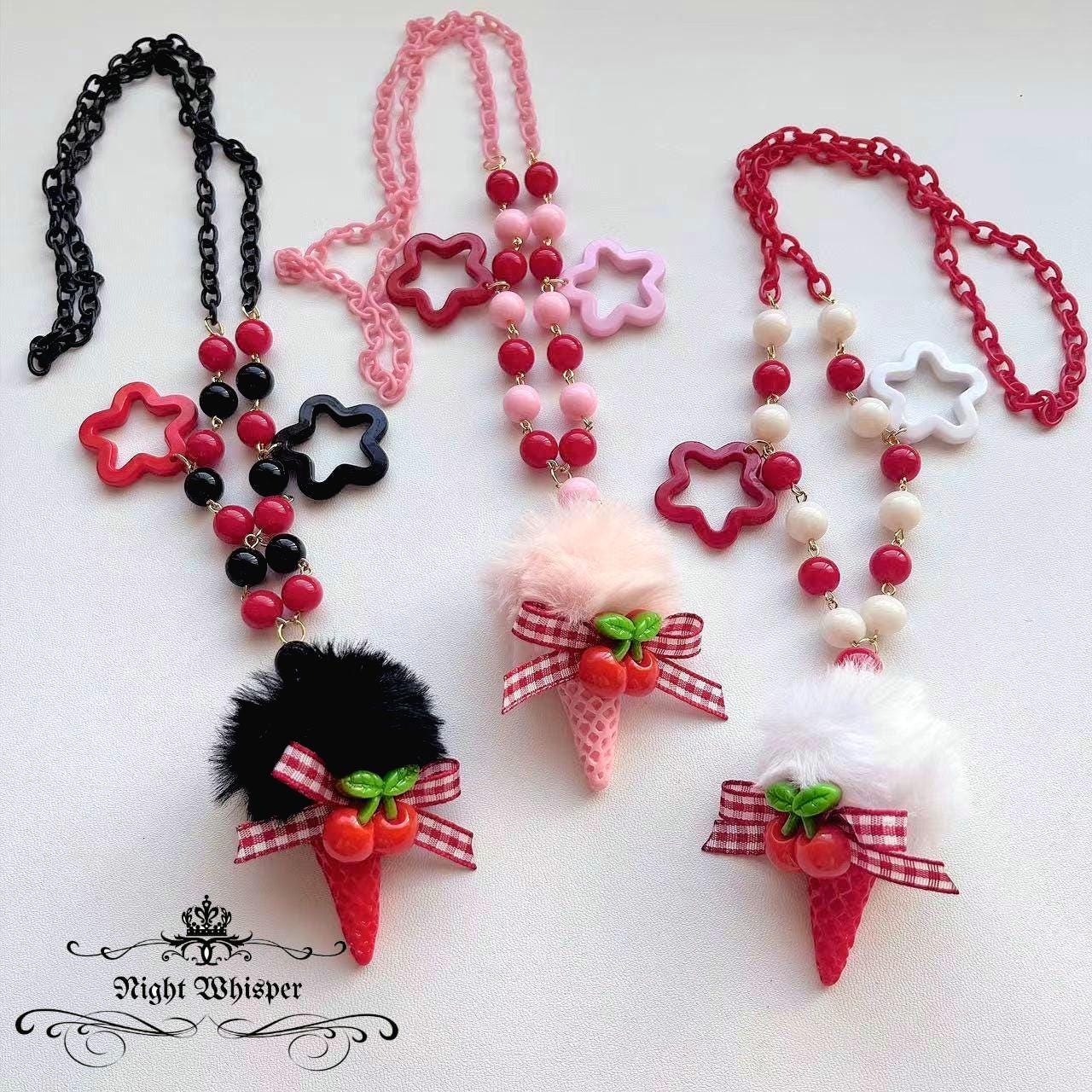 Cherry Ice-Cream Necklace