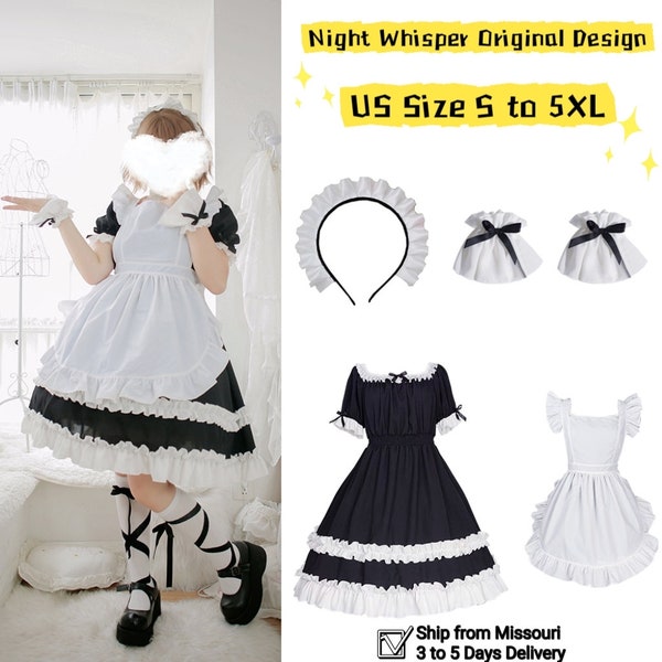 Ready to Ship, Maid Dress, Maid Costume, Size Inclusive, size S-5XL,