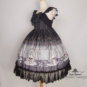 Ready to Ship, Custom Gothic Dress, Plus Size Friendly, Lolita dress, sweet gothic dress, skull in cage