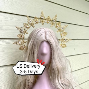 Finished Style 1, Soldered-Halo Crown, halo crown, gothic headpiece, Halloween Headpiece