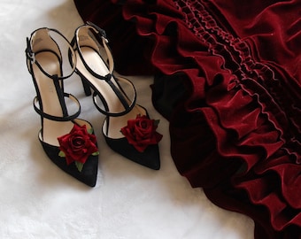 Velvet Rose Shoe Clips