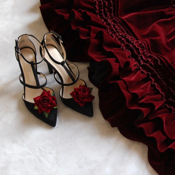 Velvet Rose Shoe Clips