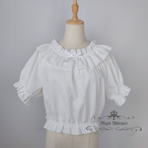 In stock, Plus Size Crop Top, Cotton Top, Plus Size Lolita Blouse