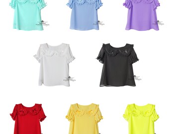 Pre-Order, Ship in May, Short Sleeve Blouse