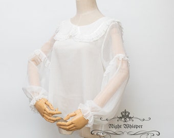 Bunny Ear Long Sleeve Blouse, lolita blouse, kawaii blouse, lolita fashion, kawaii fashion