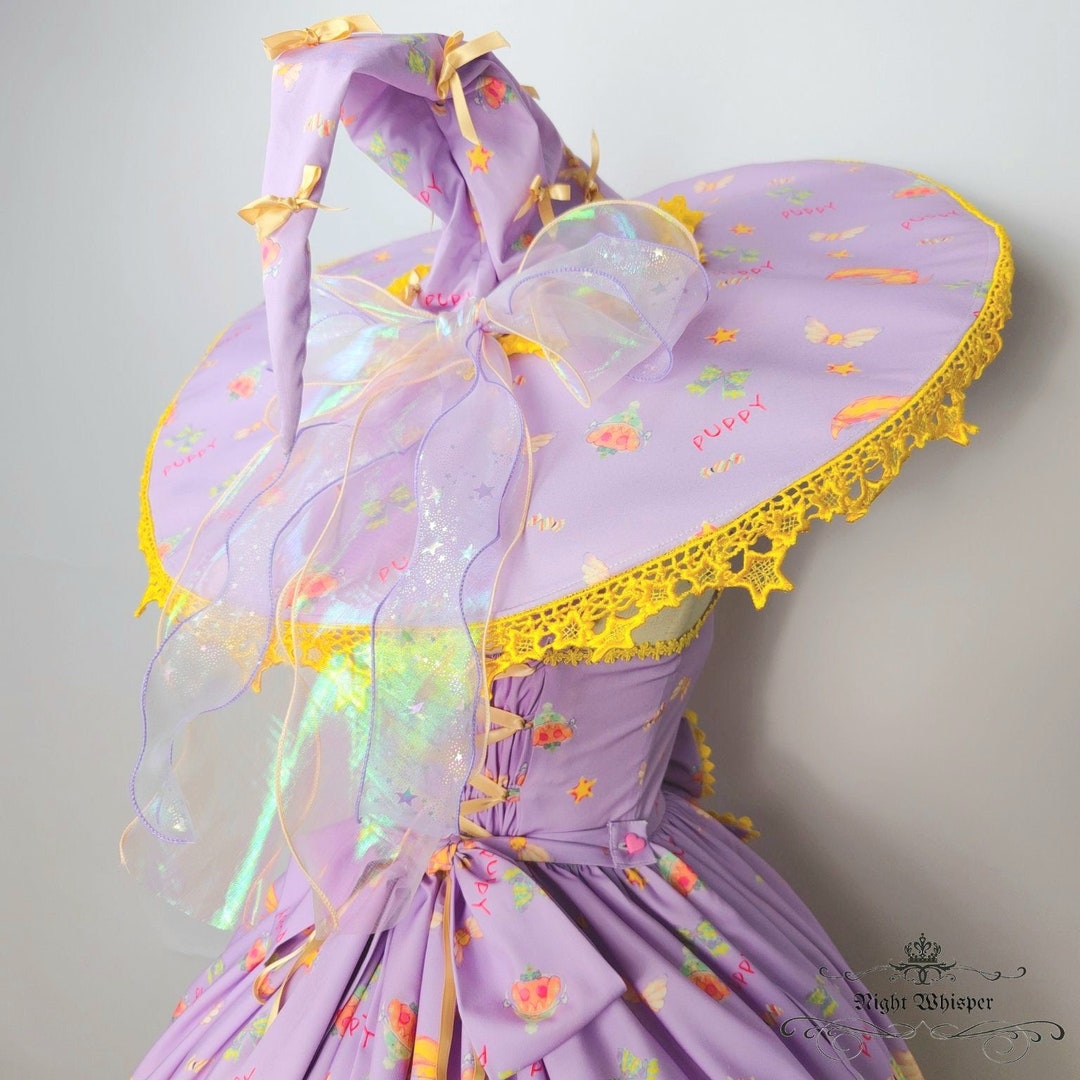 Giant Witch Hat, Extra Large Pastel Witch Hat, Extended Brim Witch Hat