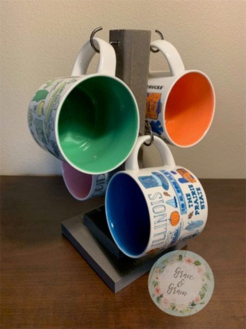 Coffee Mug Tree 4 Mug Tree Mug Tree Stand Rustic Mug Tree Etsy