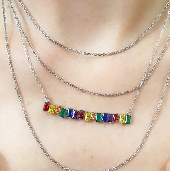 Baguette bar shop necklace