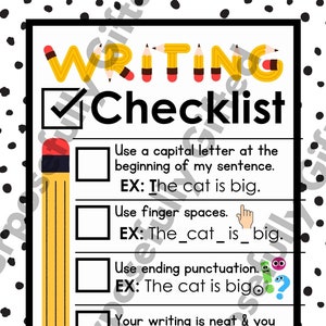 DIY Printable Jumbo Anchor Chart Template / Writing Checklist / Teacher Resource / Anchor Chart