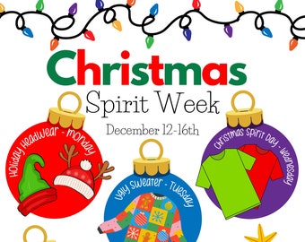 Christmas Spirit Week Design Template - Spirit Days