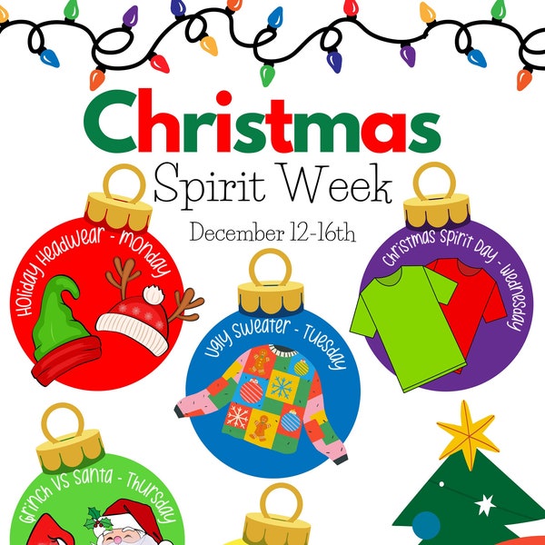 Spirit Week Template Etsy