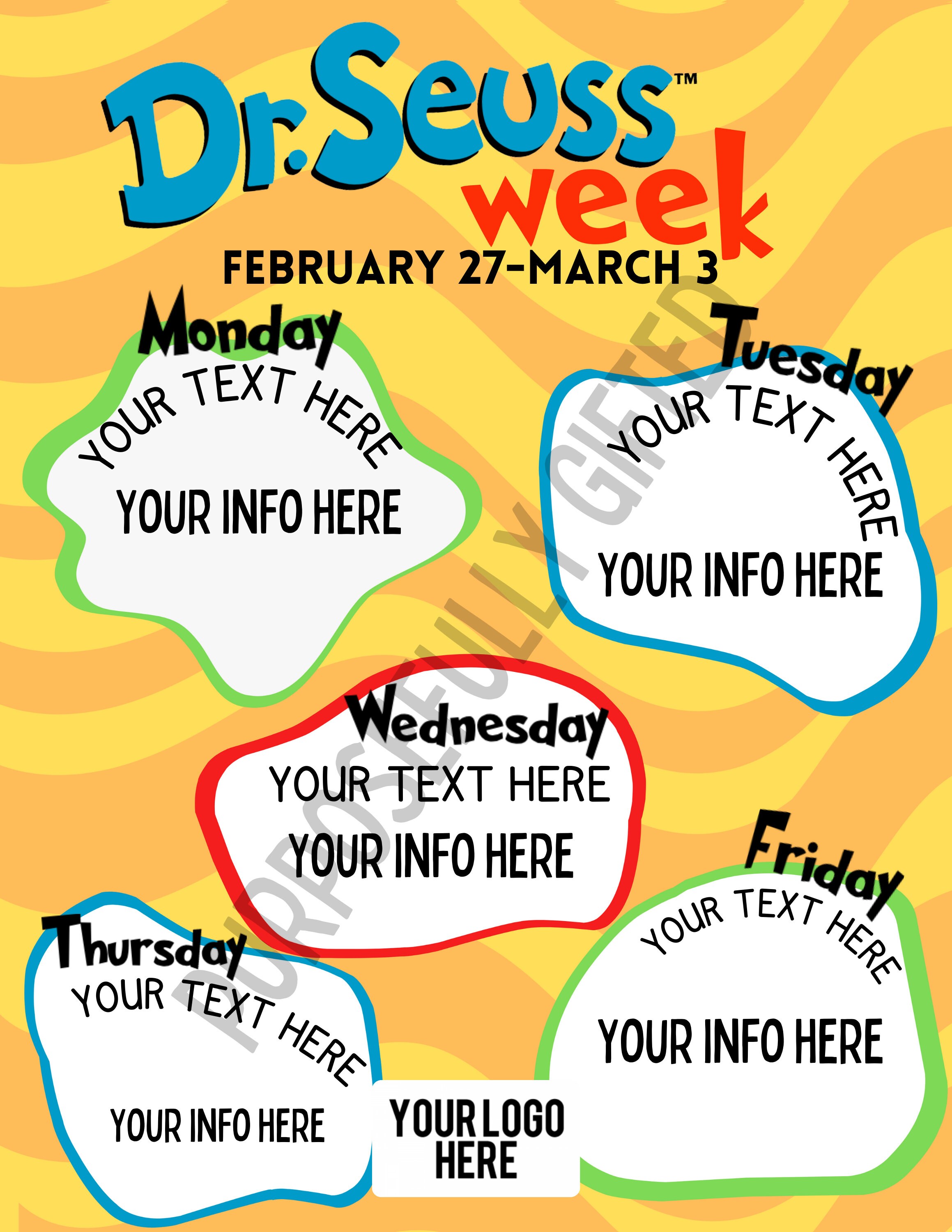 School Spirit Week Schedule, Reading Across America, School Pto School Spirit Week Schedule, Reading Across America, School Pto