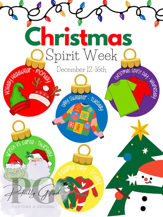 christmas dress up days ideas 12 Day in December - Dress Up Days! (click here)
