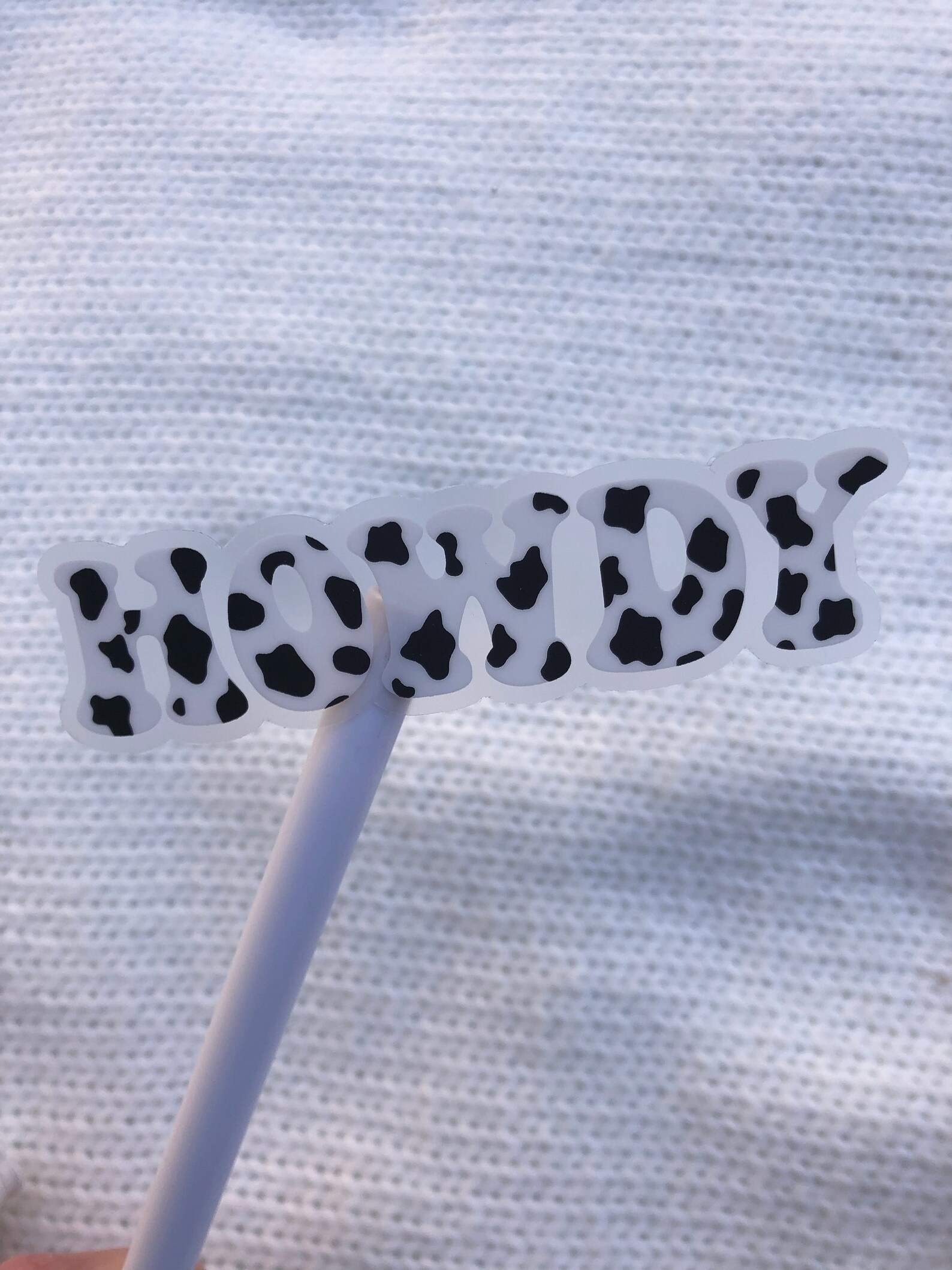 CLEAR Howdy Vinyl Sticker Cow Print Water Bottle Stickers Etsy