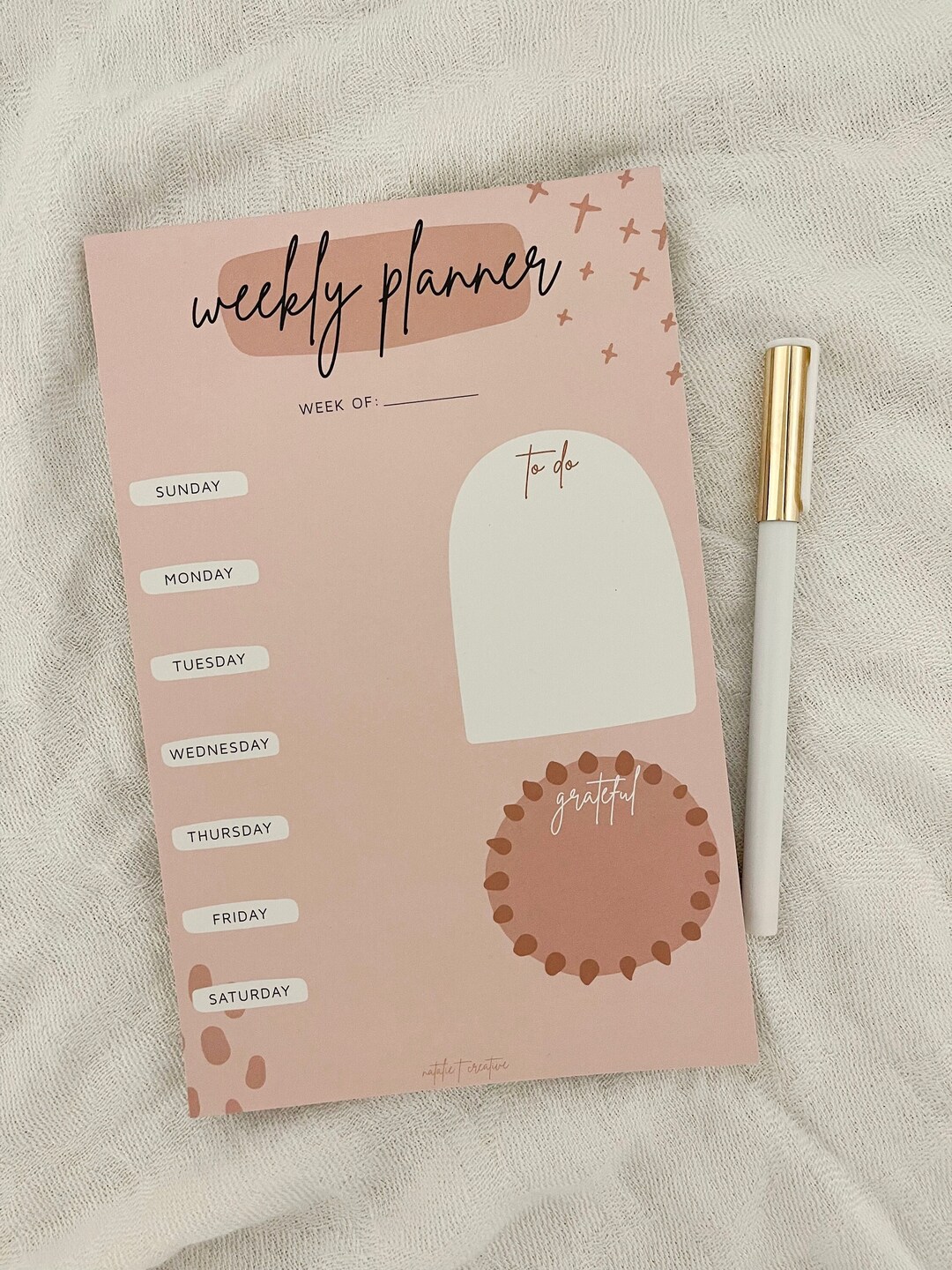 Weekly Planner To-do Notepad | Pink Stationery | Planner Organization ...