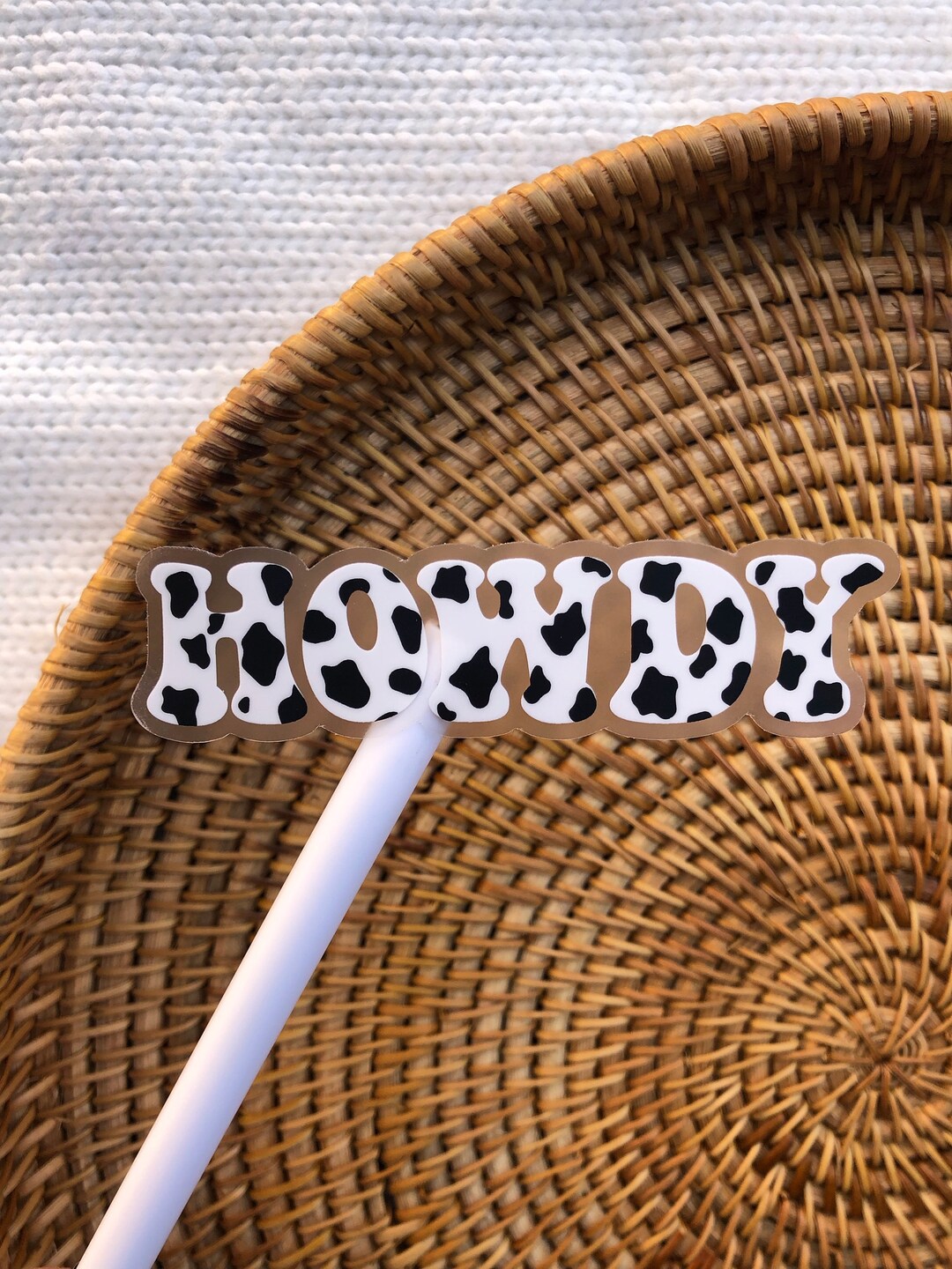 CLEAR Howdy Vinyl Sticker Cow Print Water Bottle Stickers Etsy
