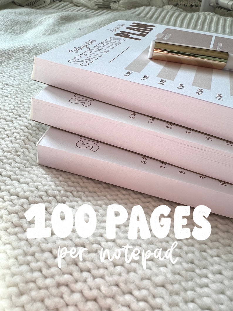 Neutral Daily Hourly Planner Notepad Todo List Notepad Etsy