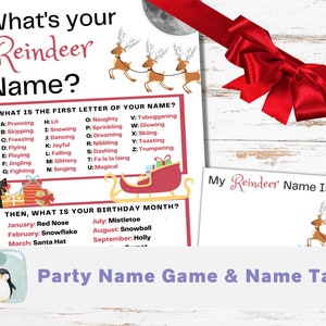 Reindeer Party Game, Christmas Party Game for kids, Holiday Party Game,  Secret Santa Party Game Printable, Christmas games for group
