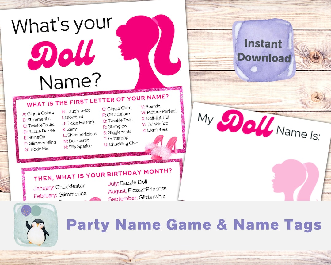 Pink Doll Party Game Pink Party Game Pink Girl Birthday Party