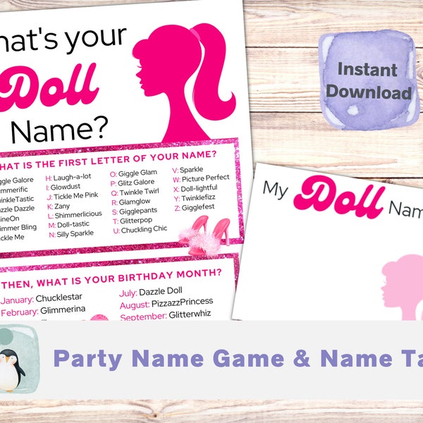 Pink Doll Party Game | Pink Party Game | Pink Girl Birthday Party | Bachelorette Games | Pink Bridal Party | Pink Baby Shower | Pink Decor