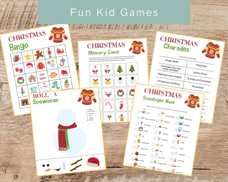 Ugly Christmas Sweater Games 13 Game Bundle Christmas Party Games for Kids Office Holiday Party Games Party Printable image 6