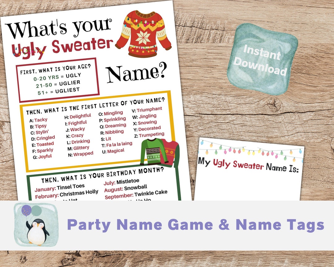 Ugly Sweater Party Game Christmas Games Family Christmas Office Game Christmas Digital Game Christmas Party Game Ugly Christmas Sweater Etsy Canada