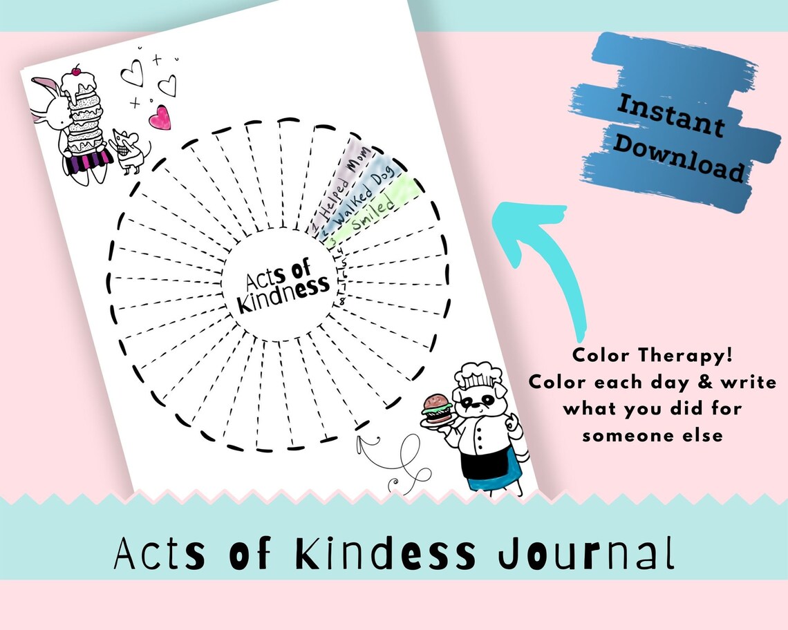 Acts of Kindness Journal for Kids Kind Kid Ideas Pay It Forward